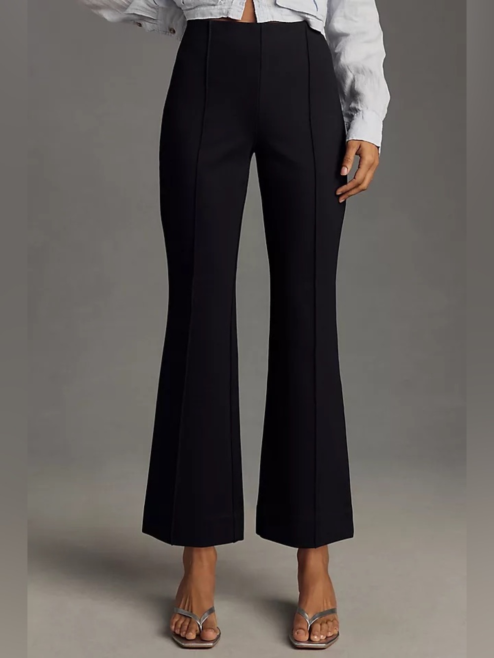 Maeve by Anthropologie The Margot Kick Flare Cropped Pants Black XXS